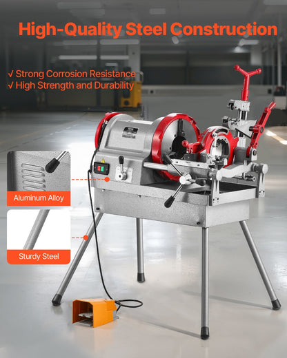 Electric Pipe Threader Machine – 750W, 28RPM – For 1/2" to 2" Pipes