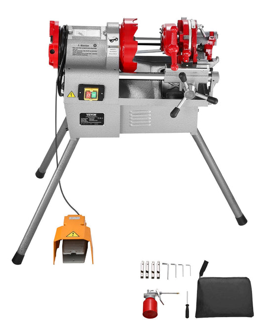 Electric Pipe Threader Machine – 750W, 28RPM – For 1/2" to 2" Pipes