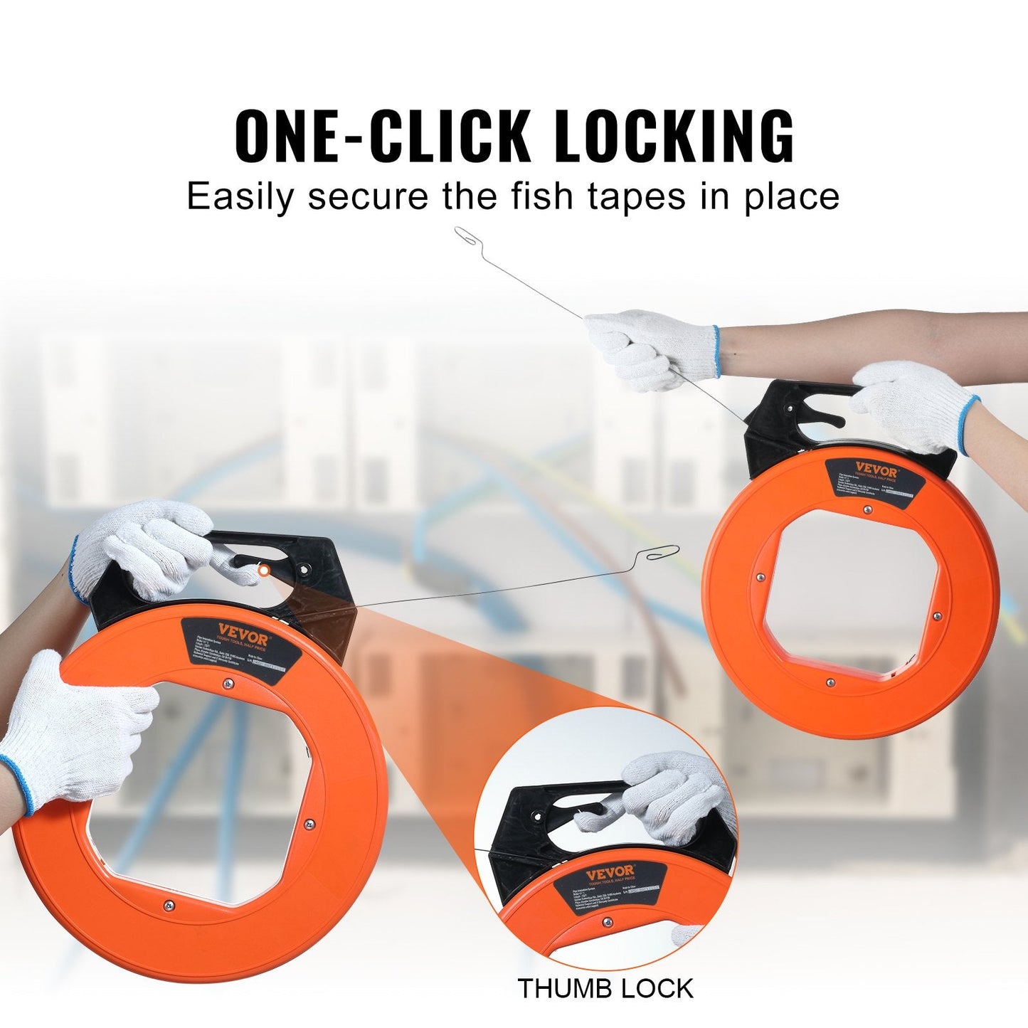 Fish Tape – 240FT x 1/8IN Steel Wire Puller Tool