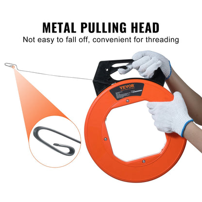 Fish Tape – 240FT x 1/8IN Steel Wire Puller Tool