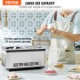 VEVOR Automatic Ice Cream Maker with Built-In Compressor – 2 Qt No Pre-Freeze Fruit & Yogurt Machine, Stainless Steel Electric Sorbet & Gelato Maker (3 Modes, LCD Display & Timer, Silver)