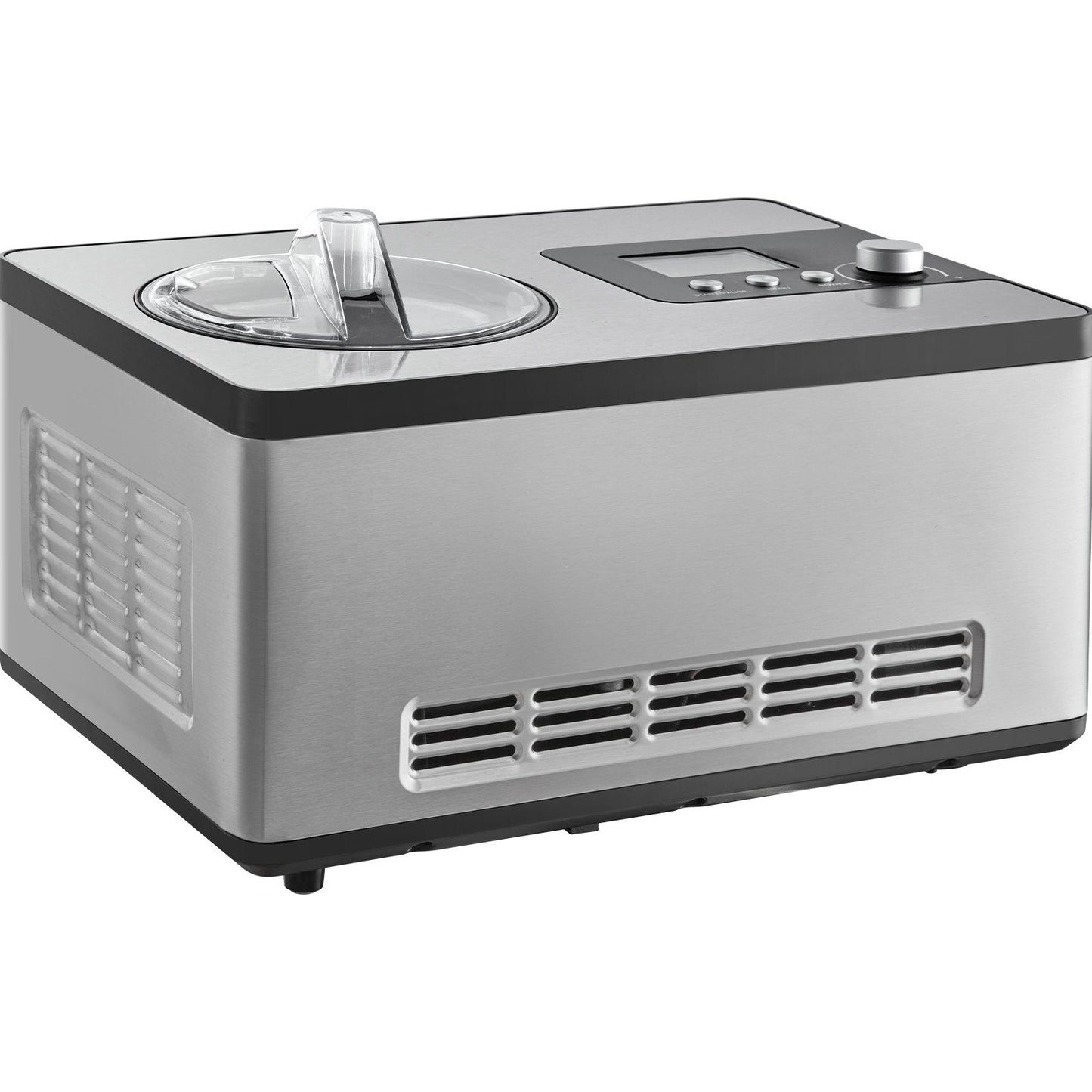 VEVOR Automatic Ice Cream Maker with Built-In Compressor – 2 Qt No Pre-Freeze Fruit & Yogurt Machine, Stainless Steel Electric Sorbet & Gelato Maker (3 Modes, LCD Display & Timer, Silver)