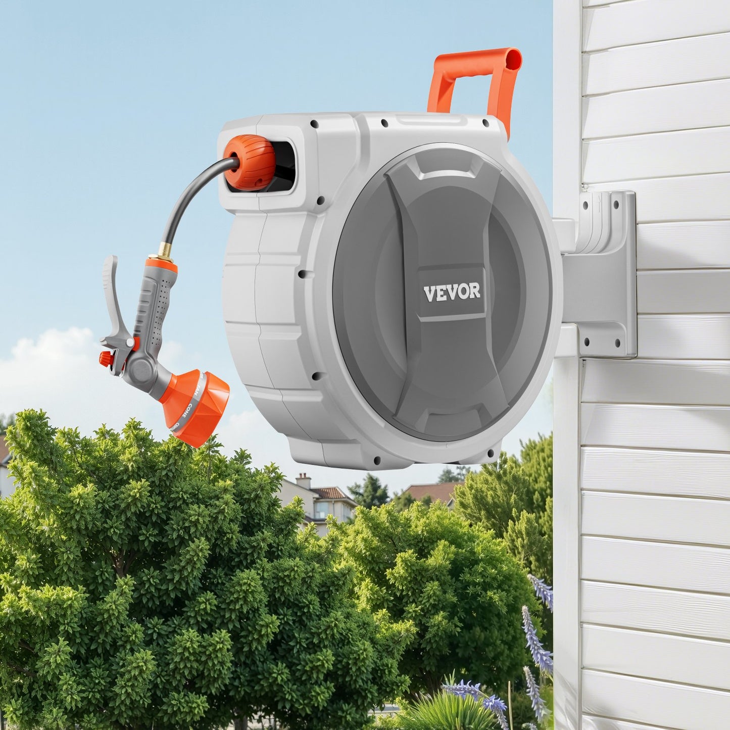 VEVOR Retractable Hose Reel – 85Ft Wall-Mounted Garden Water Hose Reel