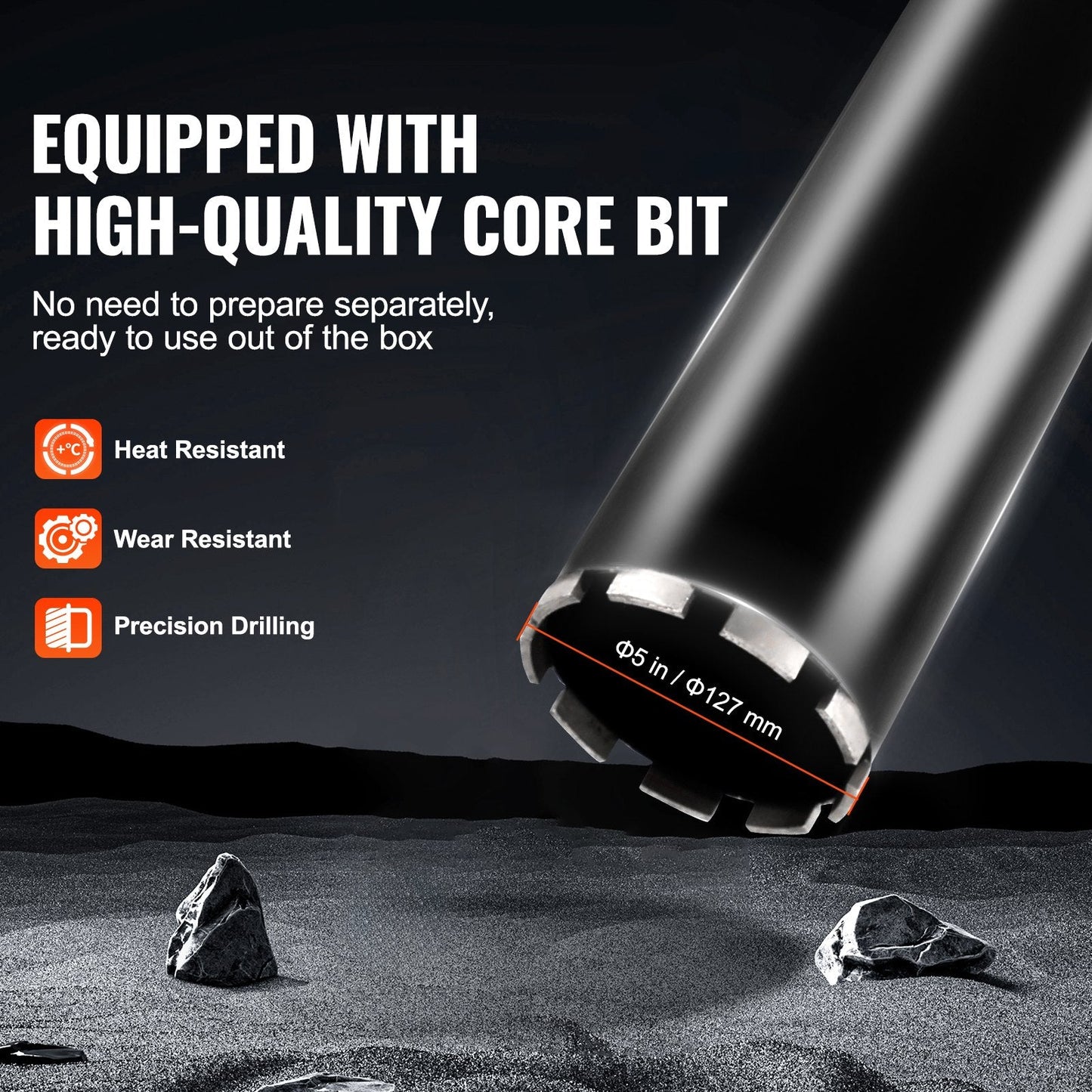 Diamond Core Drill Machine – 0.8" to 11.8" Diameter, 3500W Wet Core Drill with Stand