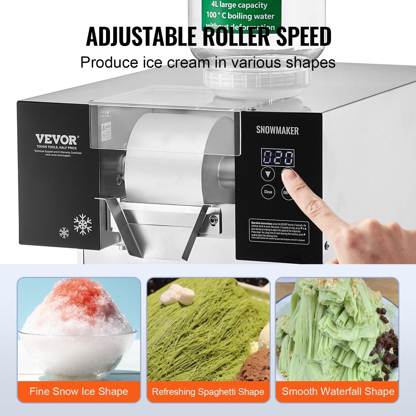 Succebuy Commercial Snowflake Ice Machine Stainless Steel Air Cooling System&Rapid Heat Dissipation for Bakery Cafe