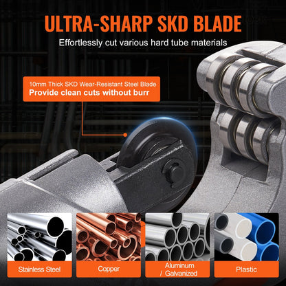 3PCS Tubing Cutter Set – Heavy Duty Pipe Cutter Kit for Copper, Aluminum, Stainless Steel & Plastic Pipes